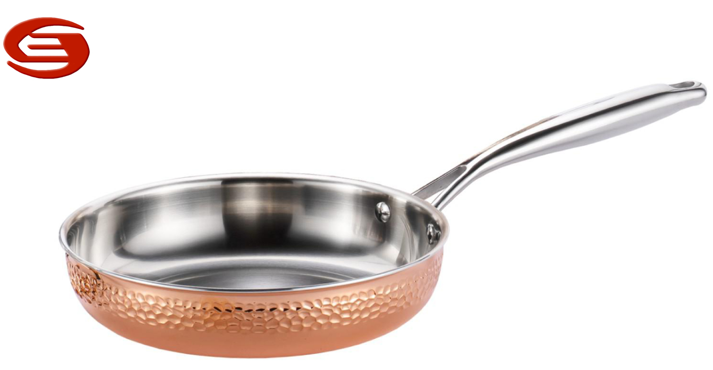Tri-ply Copper Hammered SAucepan with GLass lid
