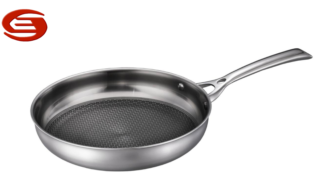 Tri-ply Stainless steel Honeycomb Non-stick Frypan without lid