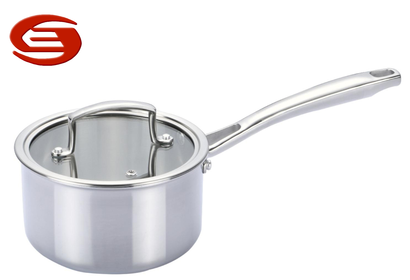 Tri-ply Stainless steel Saucepan with glass lid